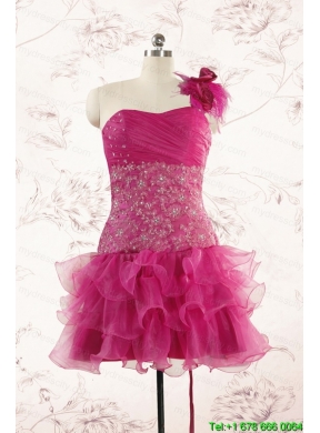 2015 Cheap Appliques Quinceanera Dresses in Fuchsia