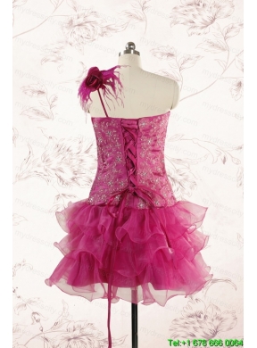 2015 Cheap Appliques Quinceanera Dresses in Fuchsia