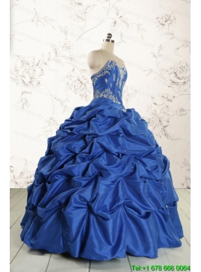 Elegant Beading Quinceanera Dresses in Royal Blue for 2015