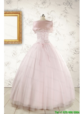 Light Pink  Beading Pretty Quinceanera Dresses for 2015