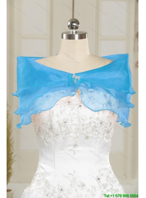 Detachable and Best Aqua Blue Sweet 15 Dresses with Beading and Ruffles for 2015