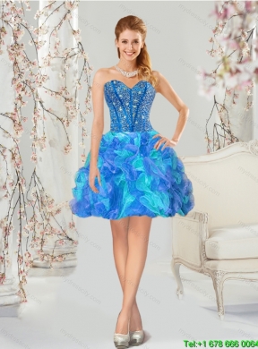 New Style and Detachable Beading and Ruffles Multi Color Quinceanera Dresses for 2015