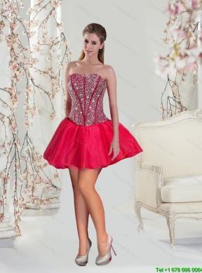 Detachable Beading and Ruffles Red Quinceanera Dress Skirts for 2015