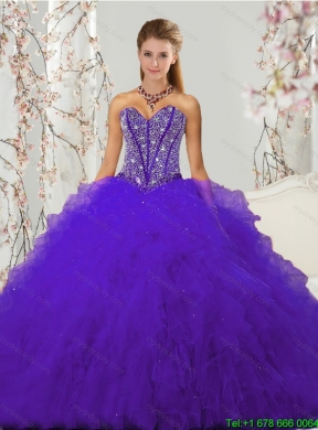 Latest Purple Sweet 16 Dresses with Beading and Ruffles