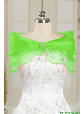 Wonderful Beading and Ruffles Spring Green Quinceanera Dress Skirts