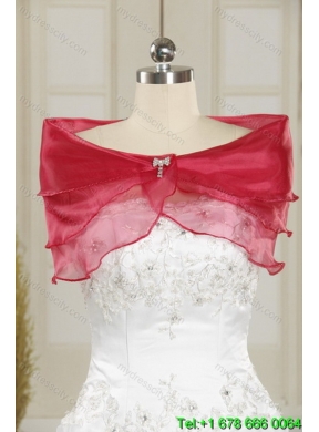 Beautiful Strapless Red Quinceanera Dresses with Appliques and Pick Ups for 2015