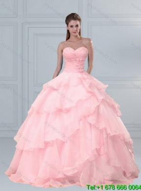 Unique Sweetheart Beaded 2015 Best Quinceanera Dresses with Ruffled Layers