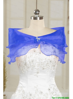 Beading Organza Blue Shawls for Wedding Party