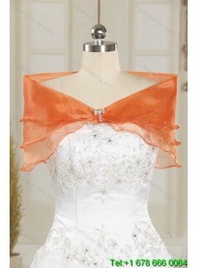 Multi Color Strapless Classic Quince Dress with Beading and Ruffles