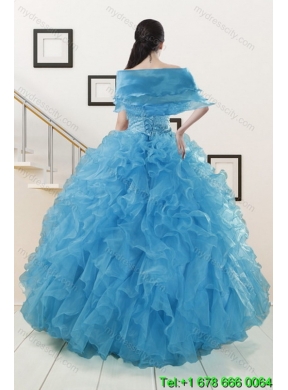 2015 New Style Strapless Sweet 15 Classic Quinceanera Dresses with Beading and Ruffles