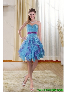 2015 Pretty Multi Color Classic Quince Dresses with Ruffles and Beading