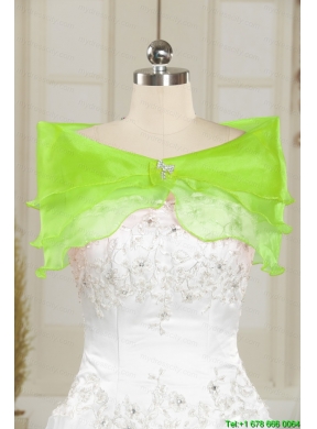 Beautiful Beading Organza Shawls in Spring Green