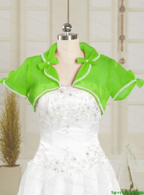 Spring Green Wedding Beading Party Organza Shawls