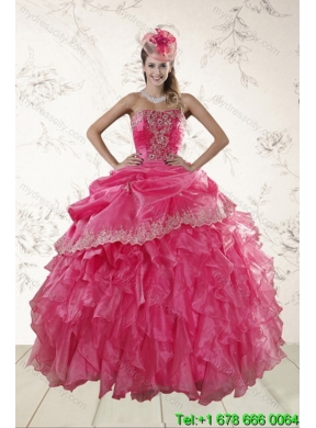 The Super Hot Strapless Classic Quince Dresses with Ruffles and Appliques