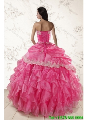 The Super Hot Strapless Classic Quince Dresses with Ruffles and Appliques