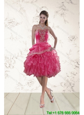 The Super Hot Strapless Classic Quince Dresses with Ruffles and Appliques