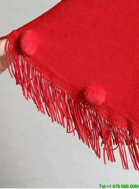 2015 Perfect Red Wraps with Knitted Fabric