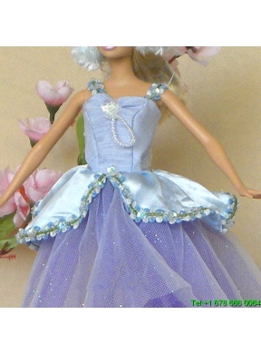 Sweet Lilac Lace Fashion Party Clothes Fashion Dress for Noble Barbie