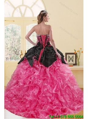 2015 Elegant Beading and Ruffles Sweet 16 Dresses in Multi Color