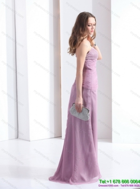 2015 Discount Strapless Ruching Floor Length Prom Dress in Lilac