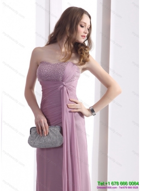 2015 Discount Strapless Ruching Floor Length Prom Dress in Lilac