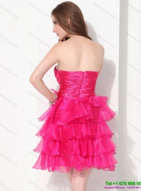 2015 Sweetheart Prom Dresses with Ruffled Layers and Beading