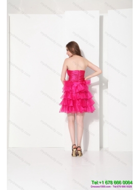 2015 Sweetheart Prom Dresses with Ruffled Layers and Beading