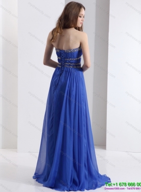 Delicate 2015 Strapless Prom Dress with Ruching and Beading