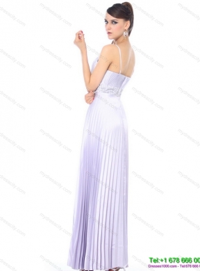 Elegant 2015 Empire V Neck Prom Dress with Pleats and Beading