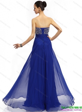 Elegant 2015 Sweetheart Prom Dress with Brush Train and Beading