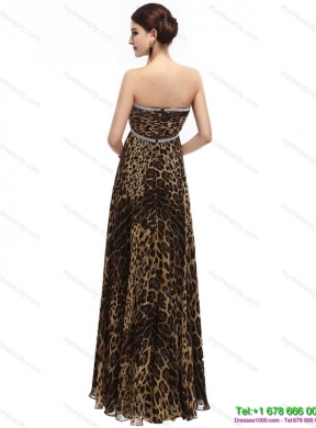 Cheap Sweetheart Leopard Floor Length Prom Dress for 2015