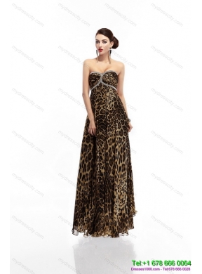 Cheap Sweetheart Leopard Floor Length Prom Dress for 2015