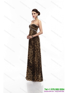 Cheap Sweetheart Leopard Floor Length Prom Dress for 2015