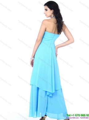 Perfect Halter Top Long Dama Dresses with Beading and Ruffles