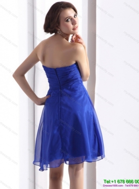 Sweetheart Ruffled Blue 2015 Prom Dresses with Beading