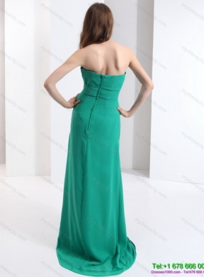 2015 Designer Strapless Prom Dress with Hand Made Flowers and Ruching