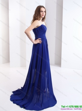 2015 Sweetheart Designer Prom Dress with Beading and Brush