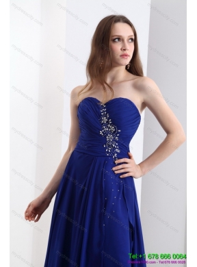 2015 Sweetheart Designer Prom Dress with Beading and Brush