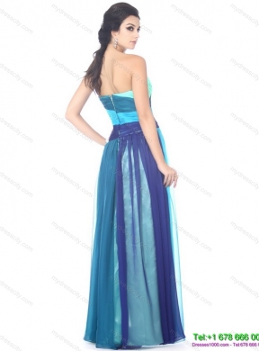 Designer Multi Color Sweetheart Prom Dresses with Ruffles and Beading