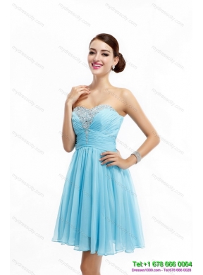 Designer Ruching Strapless Beading Short Prom Dresses for 2015