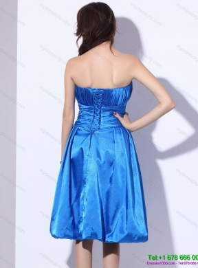 Designer Strapless 2015 Short Prom Dresses with Ruching