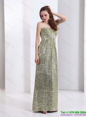 Exclusive One Shoulder Floor Length Sequined Prom Dress for 2015