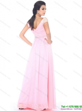 2015 Designer Off the Shoulder Beading Prom Dress in Baby Pink