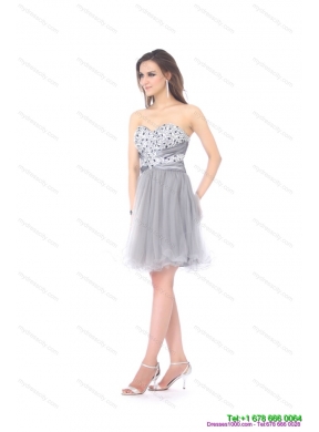 2015 Designer Sweetheart Grey Prom Dress with Rhinestones