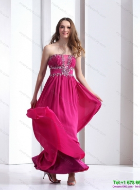 Designer Strapless Floor Length 2015 Prom Dress with Beading