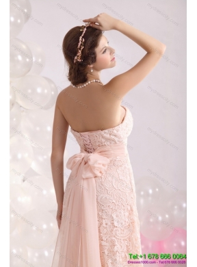 Designer Strapless Sequins and Lace Prom Dress with Brush Train