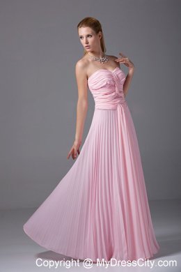 Beading and Ruching Decorate Pink Chiffon Homecoming Dress