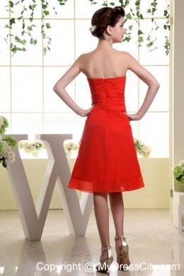 Red Homecoming Dress With Hand Made Flowers and Ruffles