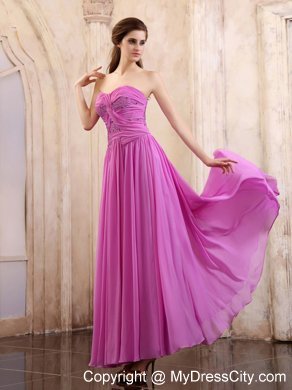 Lavender Sweetheart Chiffon Homecoming Dress Ruching Decorate