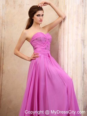 Lavender Sweetheart Chiffon Homecoming Dress Ruching Decorate